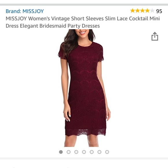 Red Lace Midi Dress - Picture 10 of 12